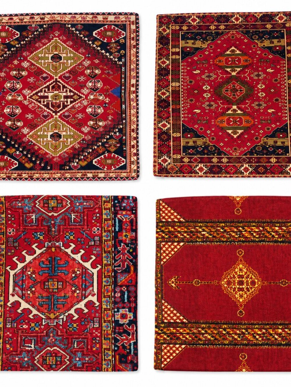 Emvency Red & Black Persian Rug Pattern Pillow Covers – Set of 4